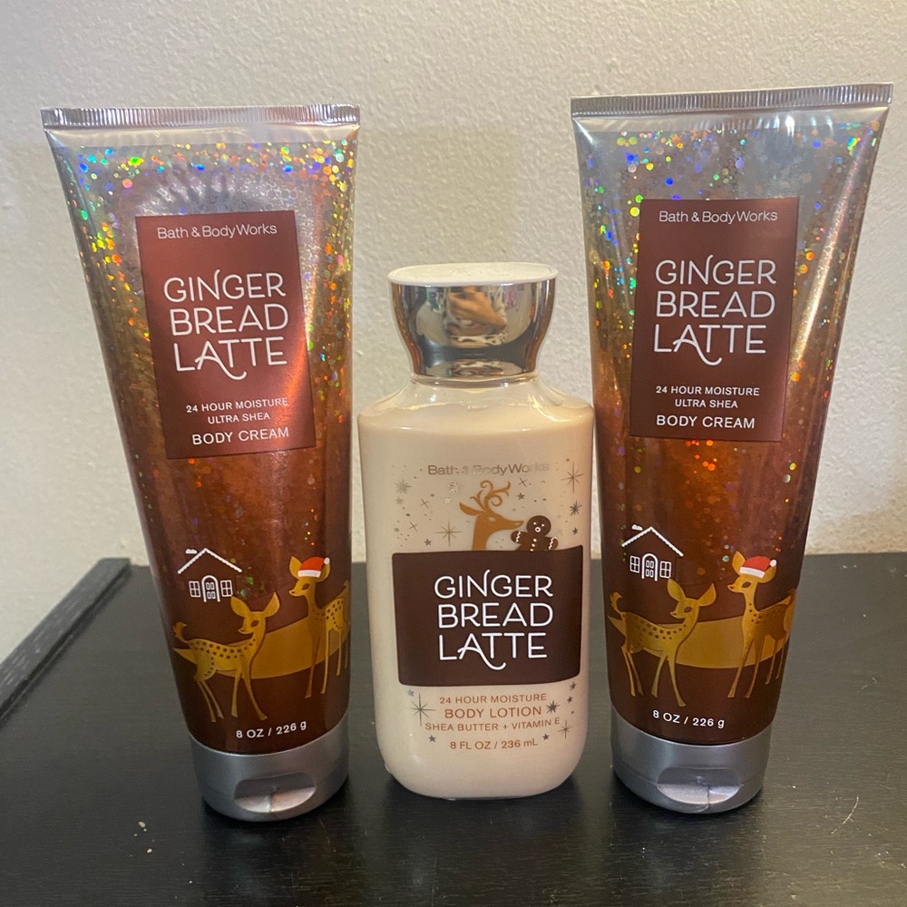 Bath & Body Works Gingerbread Latte Body Cream and Lotion Trio
